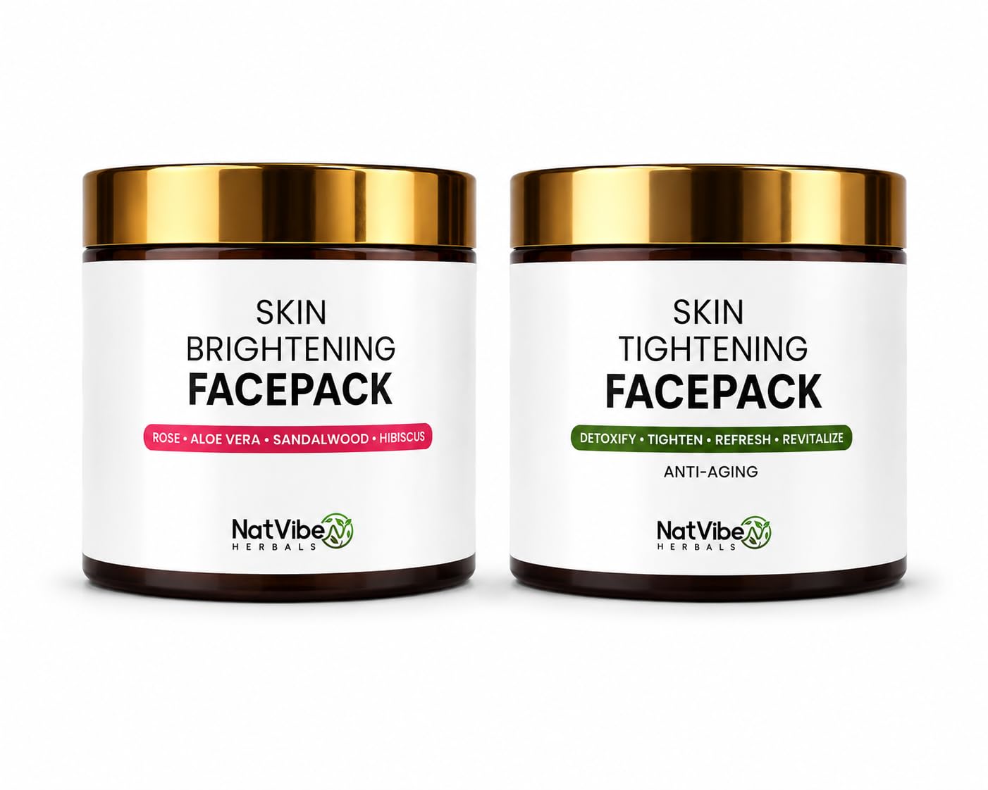 Skin Brightening & Tightening Face Pack Combo | Pack of 2 | Rose, Aloe Vera, Hibiscus, Detoxify & Revitalise, Paraben & Sulphate Free, All Skin Types, 40g Each-image-35