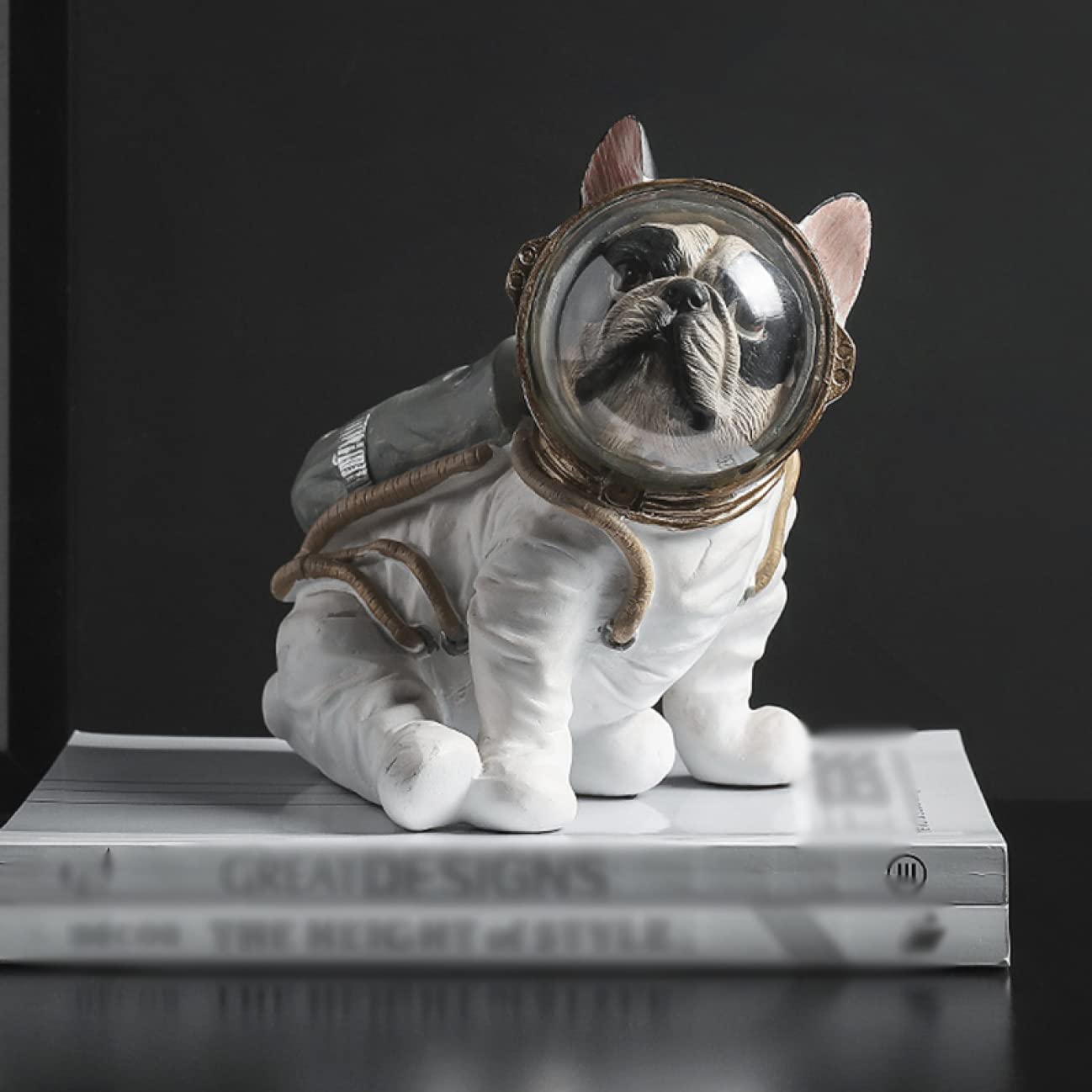 Amazon.co.jp: フレンチブルドッグ樹脂像 モデル 置物 宇宙飛行