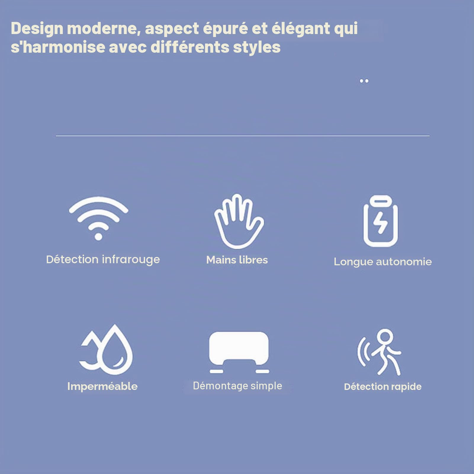 Kit de chasse d'eau automatique sans contact infrarouge avec détecteur de mouvement intelligent avec batterie de 1800 mAh, fixation automatique externe pour salles de bains modernes | Mise à niveau de