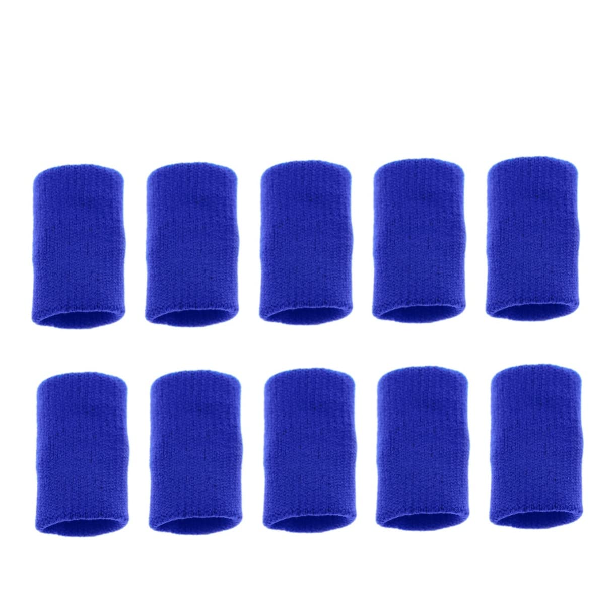 COLLBATH 10 Pcs Finger Sleeves Finger Brace Basketball Finger Cots Finger Splints Volleyball Finger Sweatband Finger Protector Sleeve Pinky Finger Splint Thumb Protector Blue