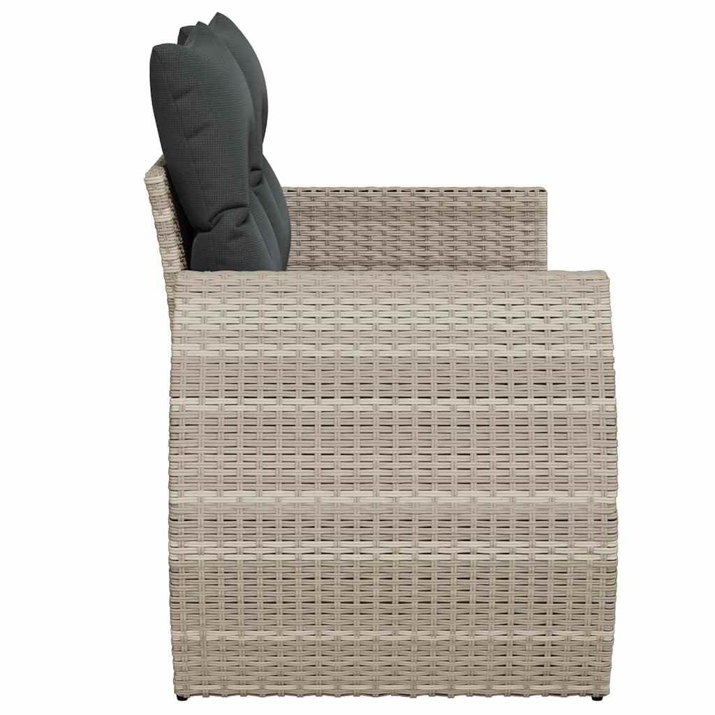 Divano da Giardino 2 Posti Grigio Chiaro in Polyrattan PE