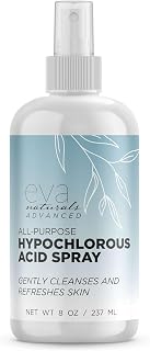 Hypochlorous Acid Spray for Face, Skin, and Body – HOCl Facial Mist Toner, Hydrating Cleanser for Acne, Eczema, Rosacea, Eyelids, Pets, Workout, Baby, Back, Redness, Sensitive Care Spray - 8 oz.