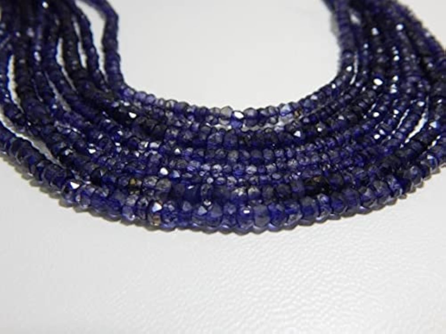 Perles en iolite LKBEADS rondelle facettée 3.5x4mm sur rang de 14 pouces