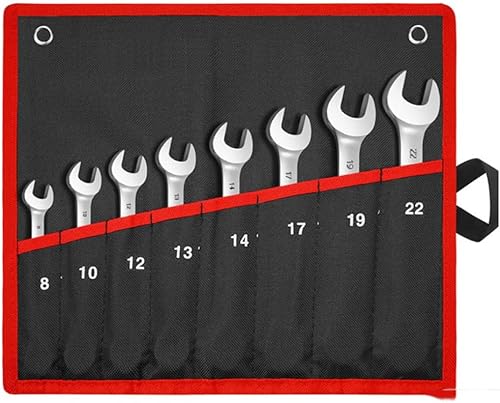 SHUAN Kits de llaves combinadas juego de llaves de trinquete de acero cromado vanadio tamaño  8 piezas