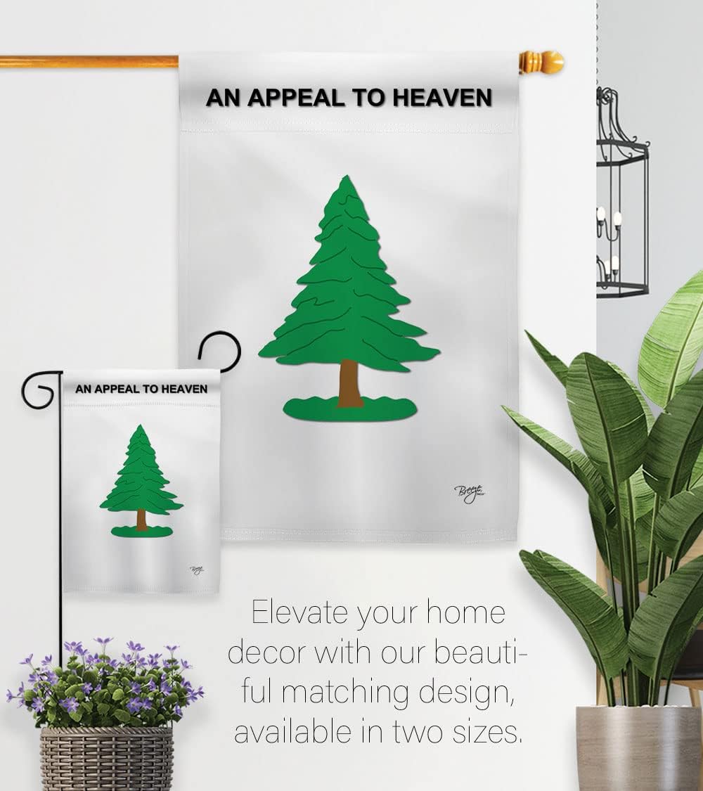 Breeze Decor - Pine Tree Americana - Everyday Historic Impressions Decorative Vertical House Flag 28" x 40" Printed In USA