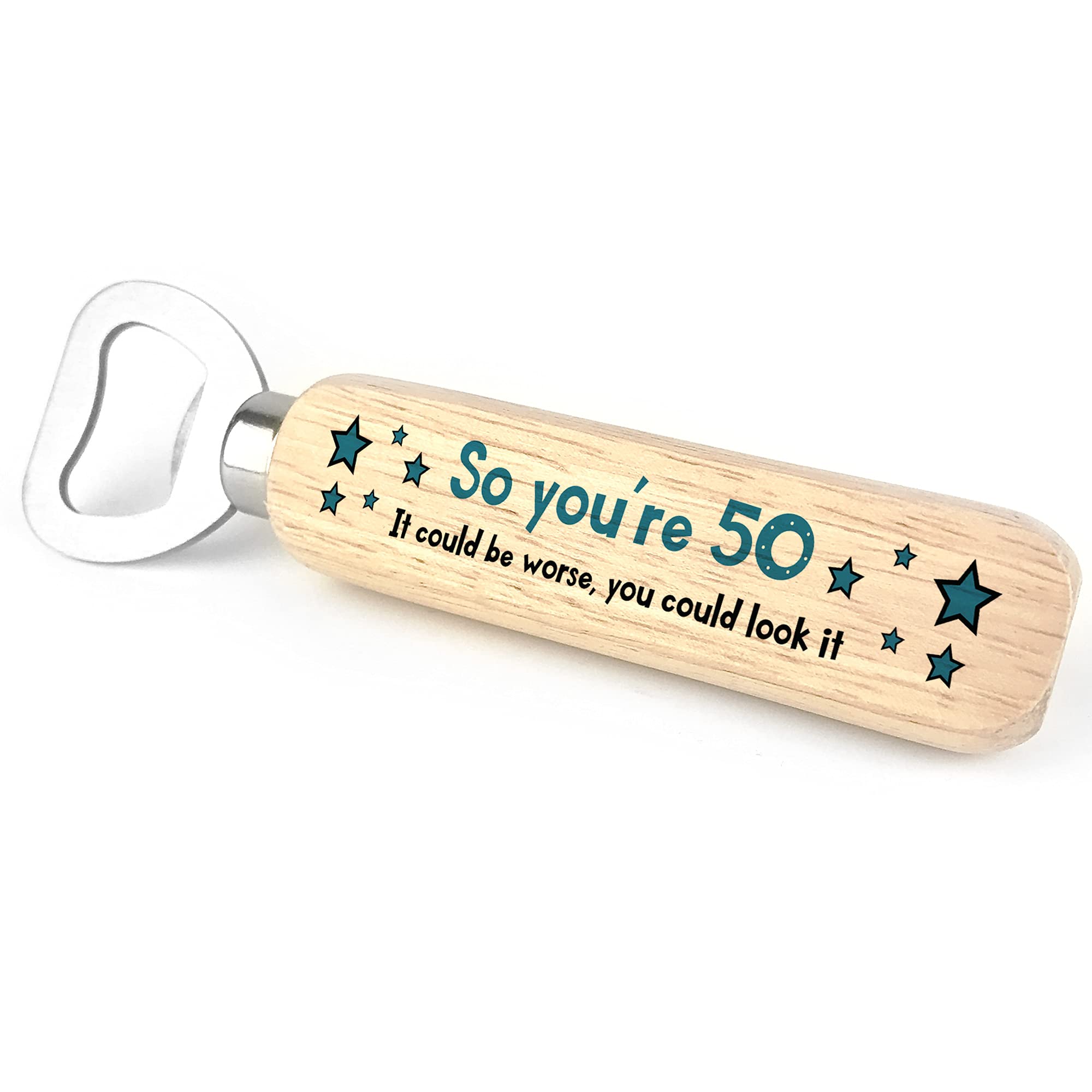 Funny 50th Birthday for Him Her Wooden Bottle Opener 50th Birthday Decor