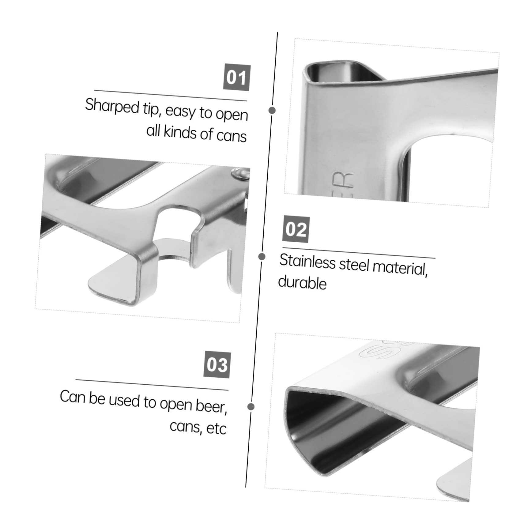 Alipis 3pezzi Apriscatole Multifunzionale Inossidabile Apribottiglie e Apriscatole Portatile Per Ristoranti e Attività All Design e Utensile Per e