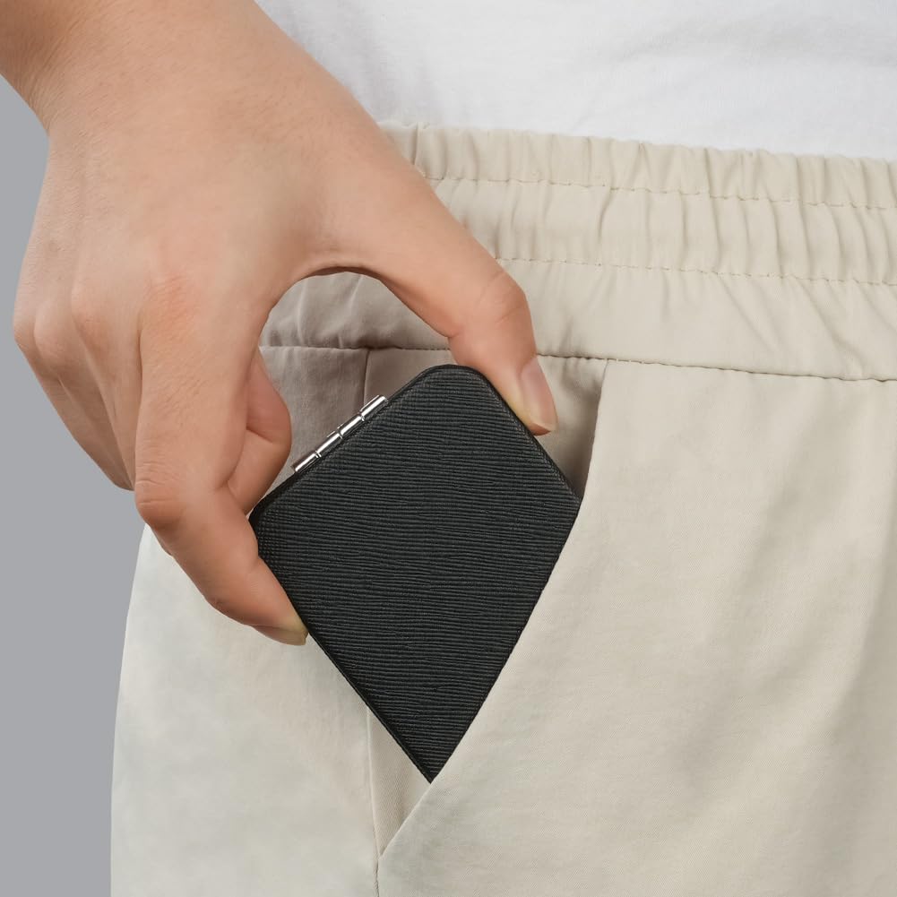 OSDUE Specchio da Viaggio Portatile con Ingrandimento, Specchio da Viaggio a due Lati Trucco, per il trucco Specchio per il trucco professionale bifacciale (Grande pelle rettangolare)