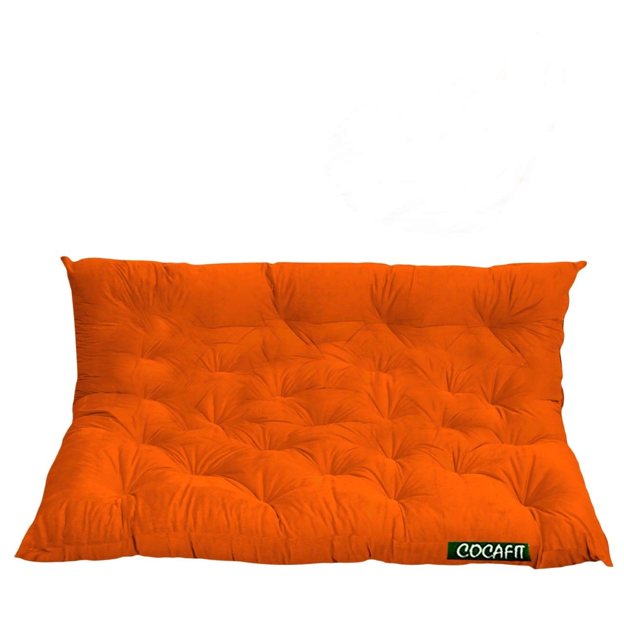 coca industries Foam Silicone Nextgo Tufted 3 Seater Floor Sofa Garden Balcony Outdoor Patio Shoe Bench Sitting Low Back Cushion (Bhagava Orange, Size L 150 X W 98 X H 10 Cm)-image-39