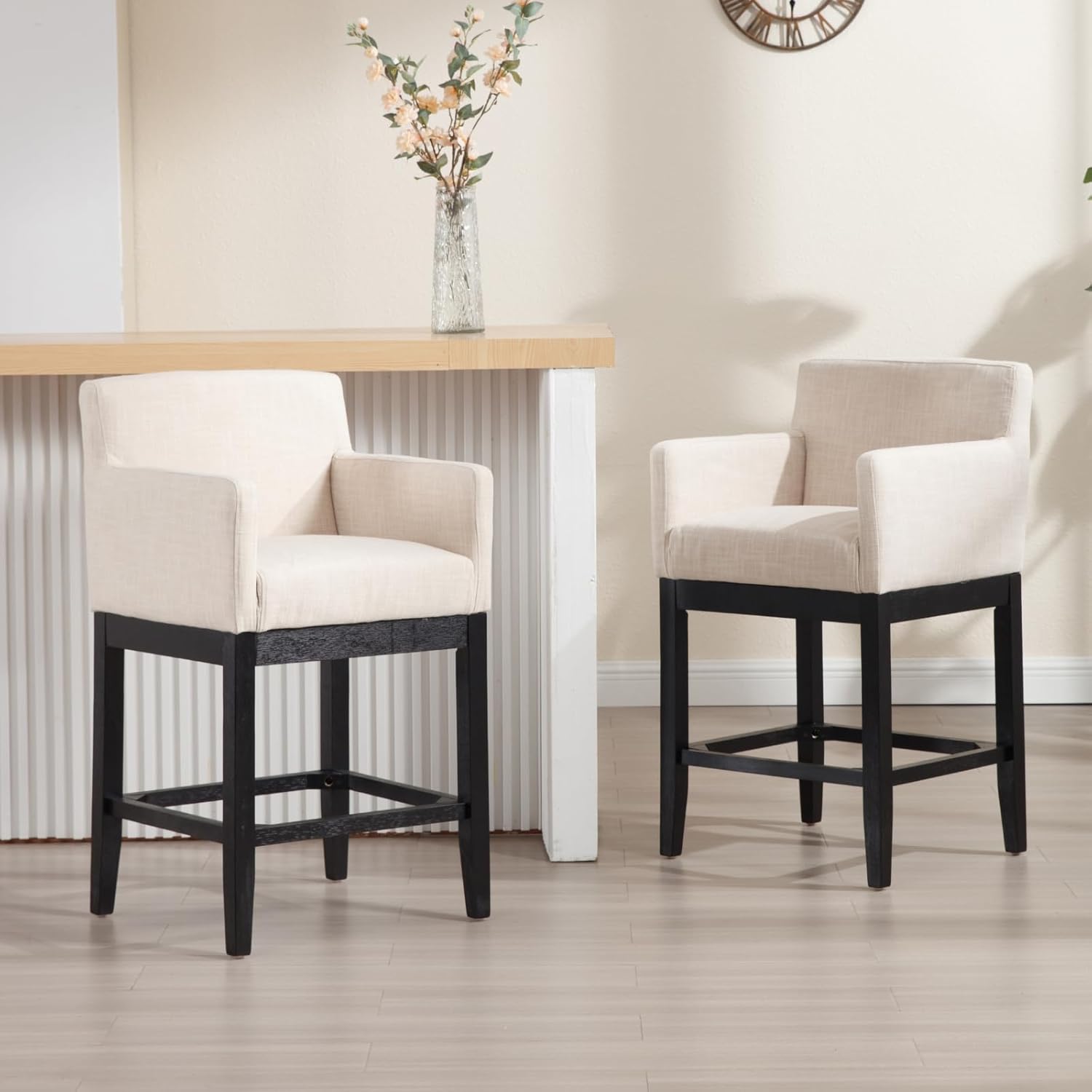 Amazon.com: Ya-Home 26’’ Bar Stools Set of 2, Modern Farmhouse Counter ...