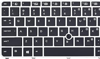 KBR Replacement Keyboard for HP Elitebook 840 G3 848 G3, Elitebook 745 G3 745 G4 Series Laptop with Backlit Silver Frame US Keyboard