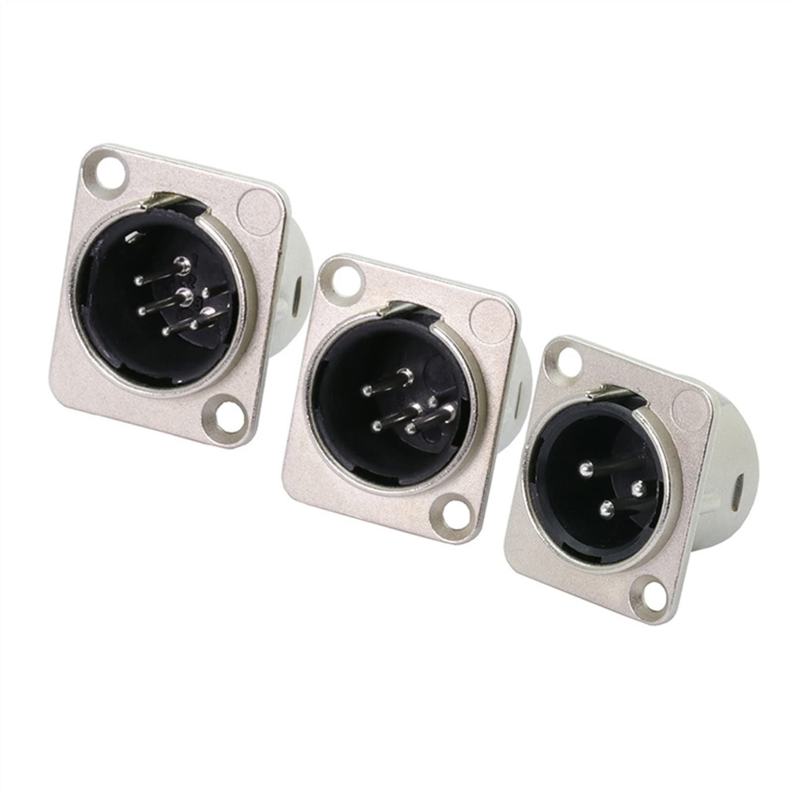 3/4/5 Pin XLR męski wtyk do montażu panelowego XLR podwozie mikrofon MIC kabel terminal XLR złącze kabla 10 szt. (kolor: C1037)