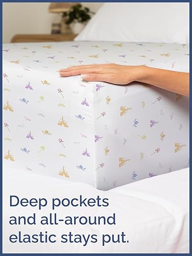 Miniatura 6 de Sábanas de princesa tamaño completo para niños, juego de sábanas de princesa de 4 piezas para niños, ropa de cama con temática de castillo,