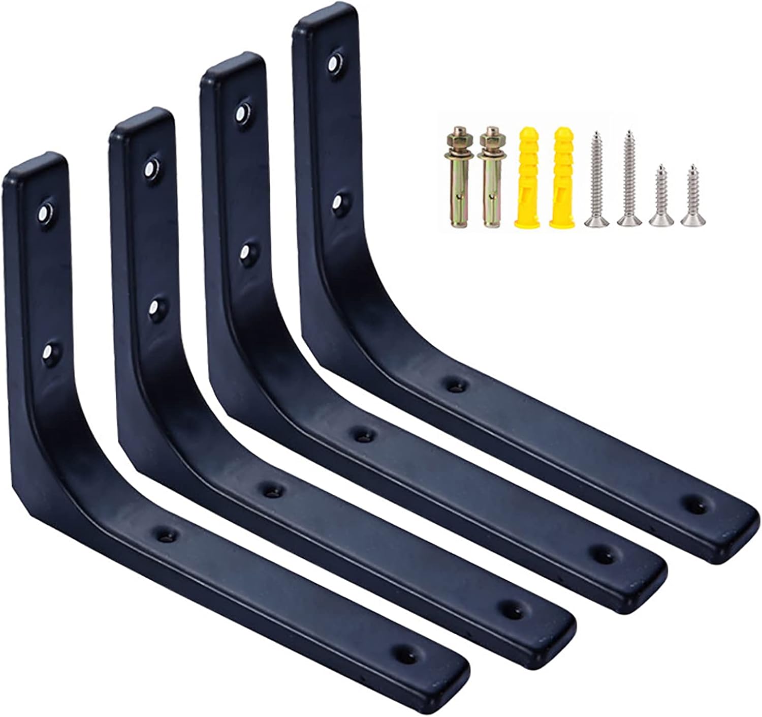 4Pcs Shelf Brackets,Heavy Duty Metal Floating Shelf Bracket,Metal Shelves,Wall Mount Shelf,for Table Work Bench, Space Saving, Max Load 220lb