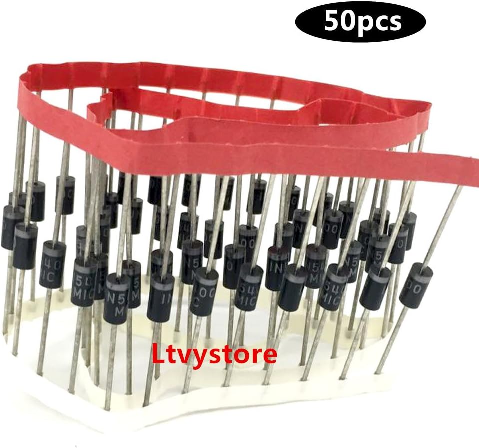 Rectifier Diode, 1N5400 3A 50V Silicon Standard Recovery MIC Axial Rectifier Diodes,Pack of 50, Sold by Ltvystore