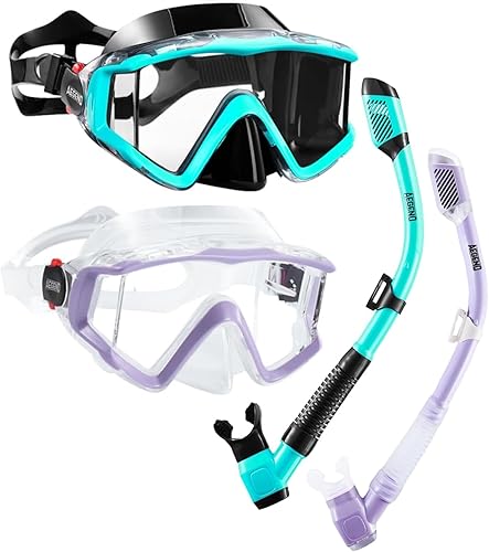 Miniatura 23 de Aegend - Equipo de esnórquel para adultos, jóvenes y niños, juego de esnórquel seco con vista panorámica, tecnología mejorada anti-fuga y anti-vaho