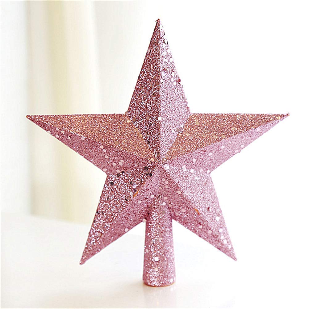 Puntale Per Albero Di Natale A Stella Glitterata - Ferro, Oro Rosa, 25 Cm - Foto 11
