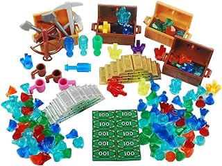 BAENRCY Treasure Accessories Set Building Blocks Bullion Money Gold Bar Jewelry Building Bricks Kit DIY Building Set Compatible All Major Brands(#B)