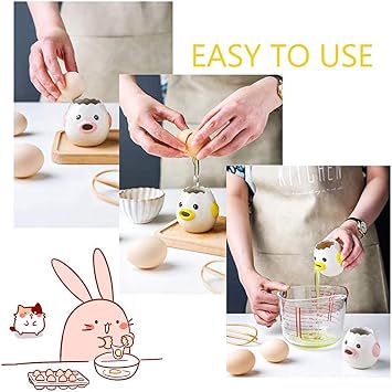 Egg Separator, Ceramic, Pink, 3x3 Inches, 4.3 OZ