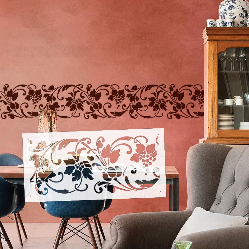 Motif floral pochoirs muraux de 71 cm pour créer une ambiance nature chez soi