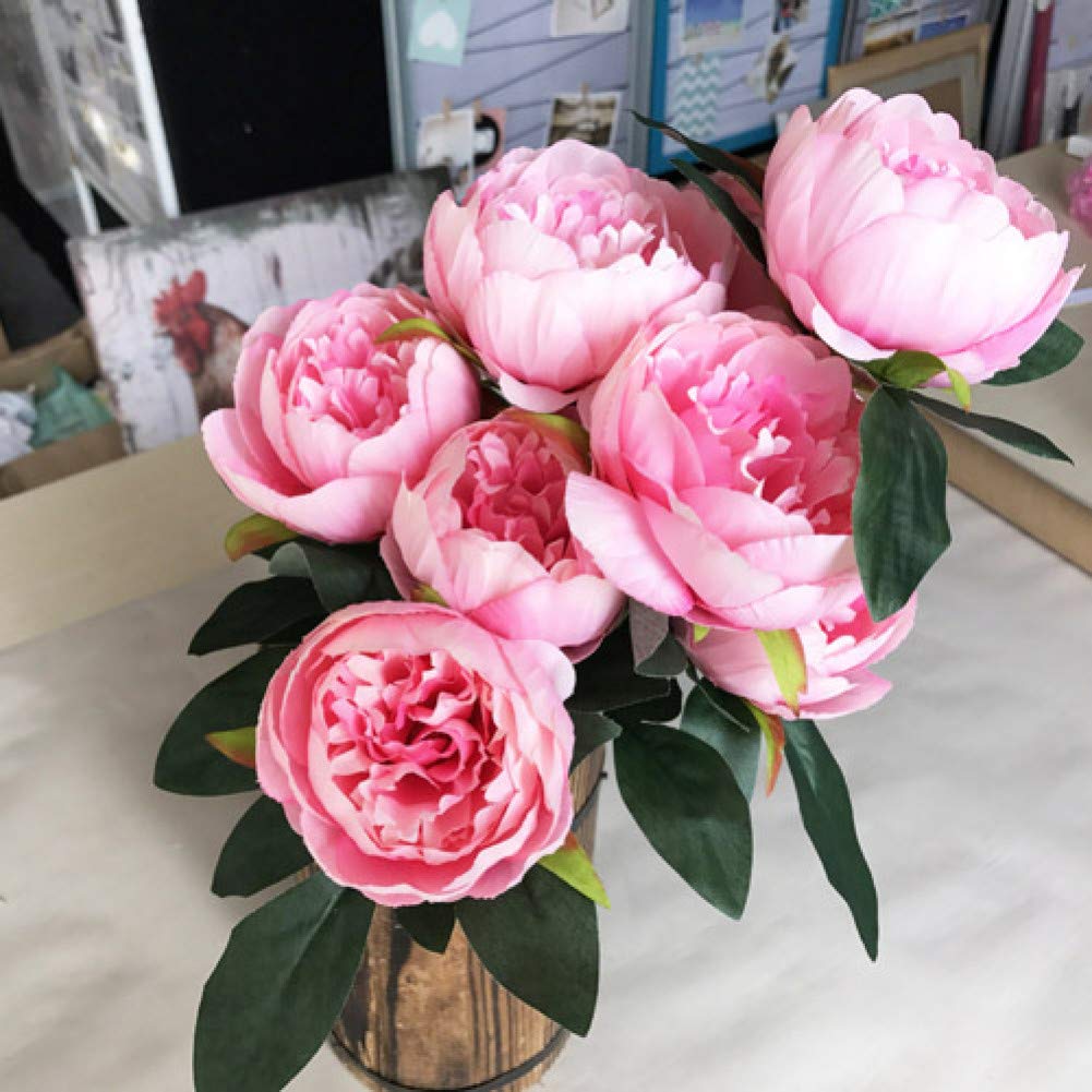 Pivoine en soie artificielle haut de gamme bouquet floral 10 têtes violet