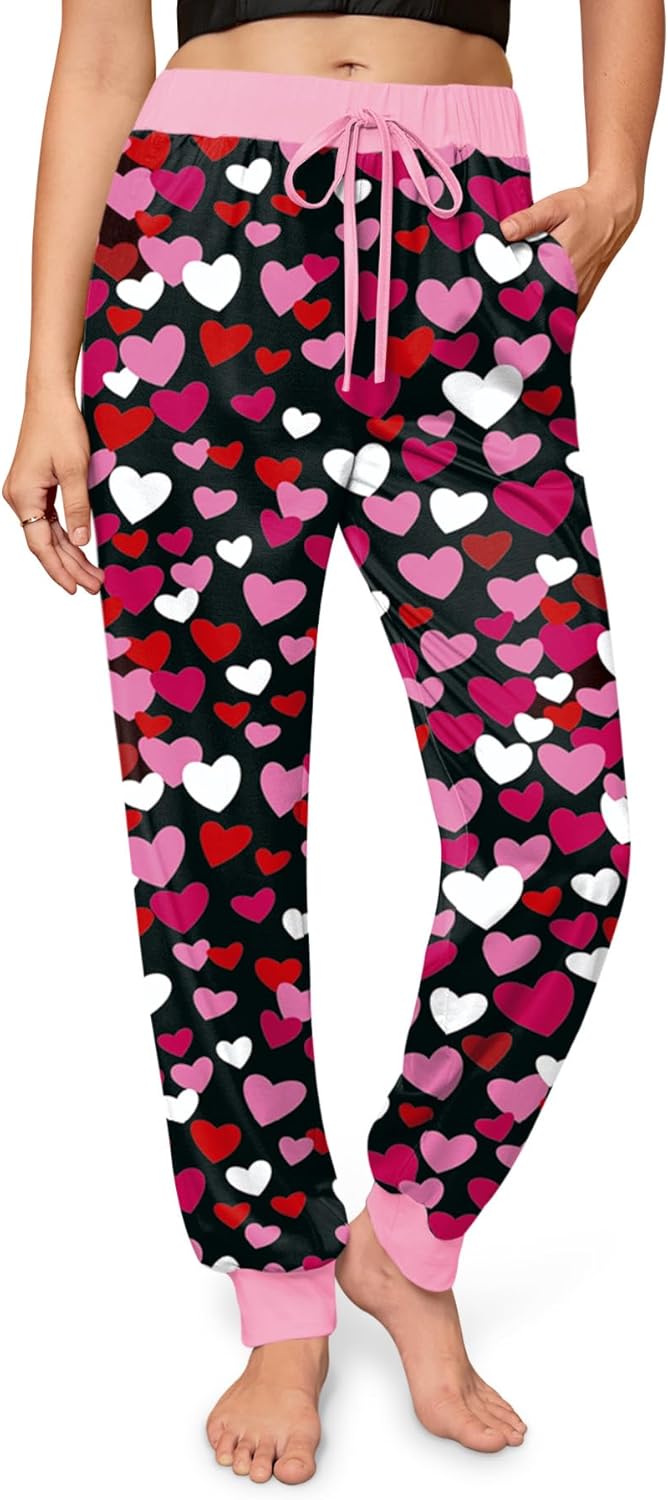 For G and PL Women St Patricks Day Clover Jogger Pants Elastic Waist Lounge Pants with Pockets