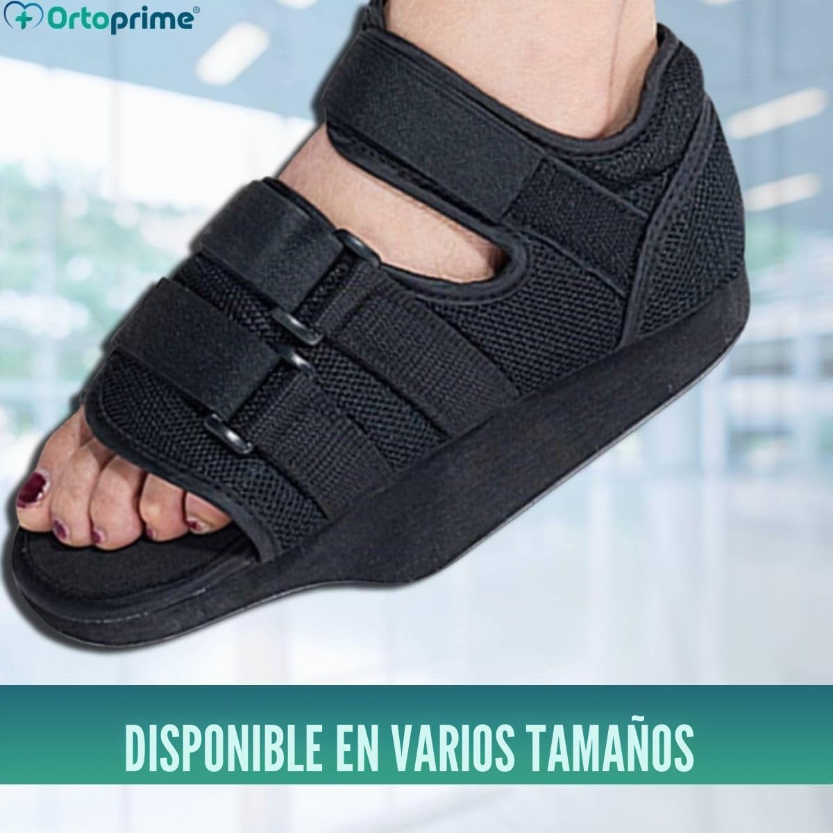 OrtoPrime Zapato Postoperatorio en Talo Ajustable - Calzado ortopédico para operación del pie - Zapato BILATERAL Postquirúrgico (TALLA L (42-44) (Paquete de 2)