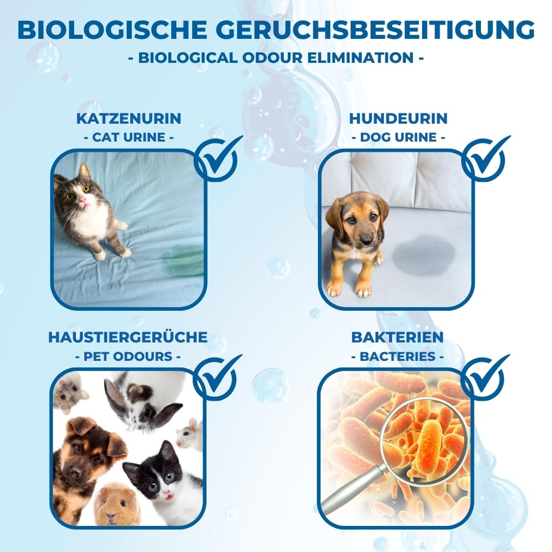PandaCleaner® Bio-Urin Attack Odour Remover/Smell Neutralizer - Concentrado de 2000ml - Eliminación biológica de olores animales