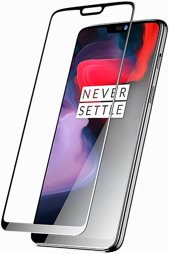 OnePlus 6 Screen Protector, AMACASE Full Coverage Tempered Glass Screen Protector[REAL 3D][9H Hardness][Anti-Scratch] [HD Clear] For Oneplus 6 -Black