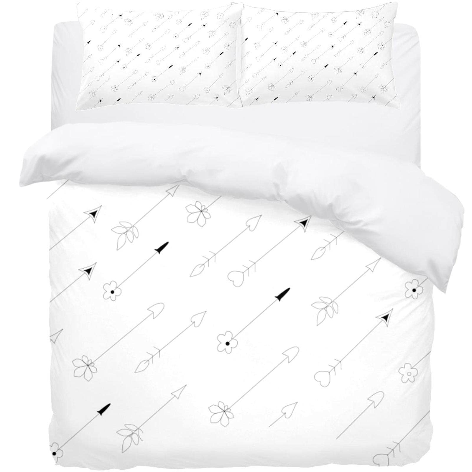 Housse de couette douce lit simple flèche contre les draps rêches 3 pcs