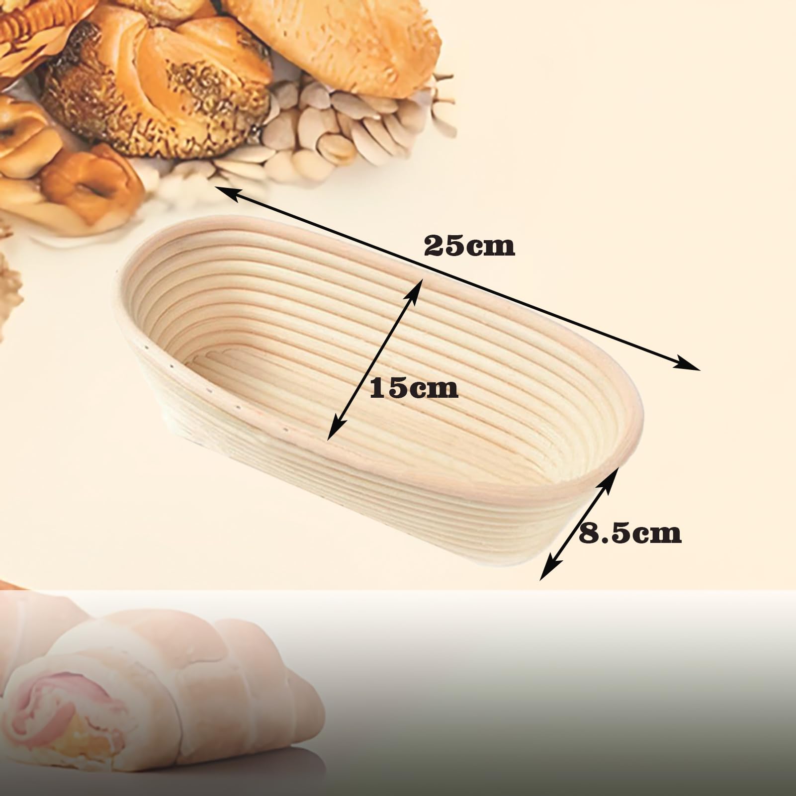 Cestino Lievitazione Pane Cestini Lievitazione Pane Set Lievitazione Pane In Silicone - 2 Cestini Ovali/Rotondi + Accessori Cestini Pane Cestino Per Pane Lievitazione