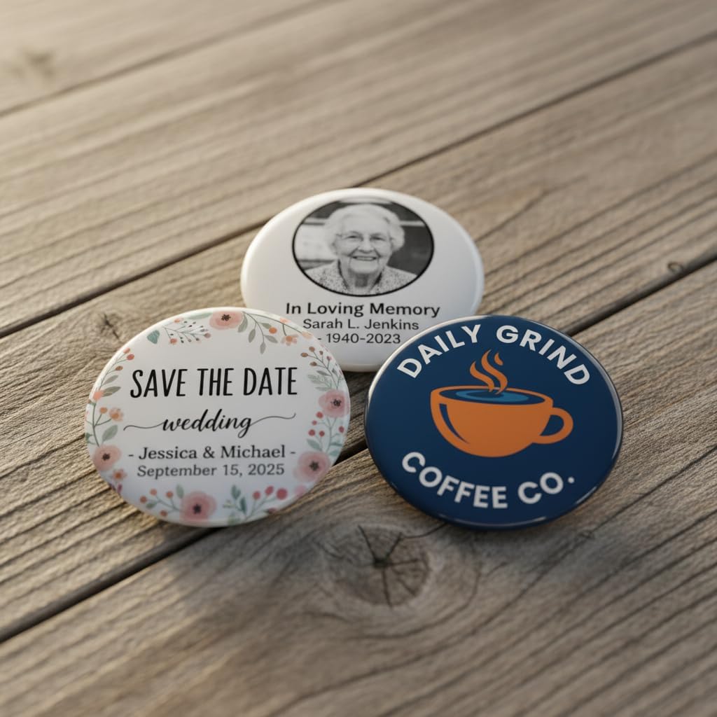 Monkey Duo Custom Pins – Personalized Button Pins with Photo, Logo or Text – USA-Made Parts for Events, Campaigns & Memorials 1 2.25