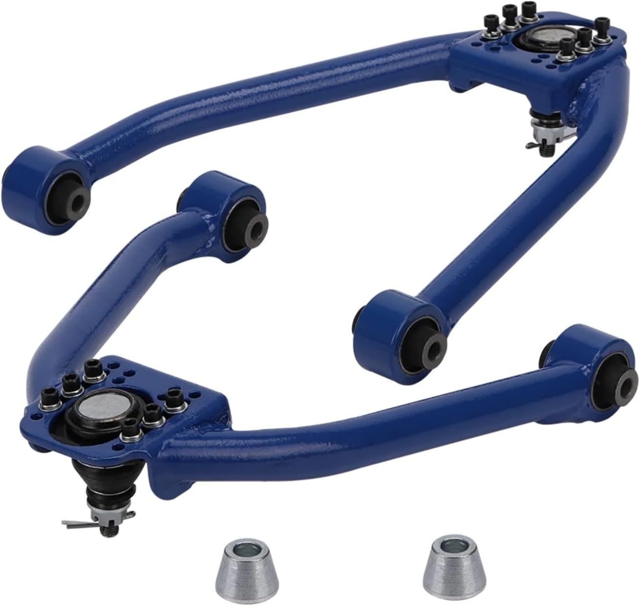 Compatible With Infiniti For G35 Sedan RWD AWD 2003-2006 For G35 Coupe RWD 2003-2007 2pcs Adjustable Front Upper Camber Control Arms Kit Control Arm Bar Links(Blue)
