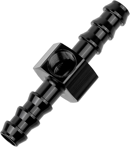 Miniatura 6 de EVIL ENERGY Adaptador de montaje de manómetro de combustible de 38 púas con puerto de medidor de sensor NPT de 18 de aluminio negro