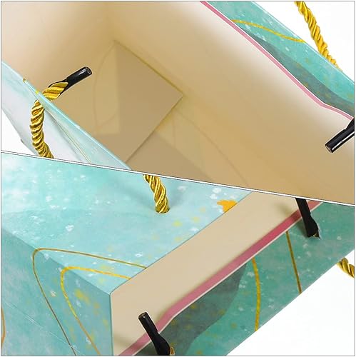 Miniatura 6 de LUOZZY Bolsa de regalo de papel con asas para regalos de compras, cumpleaños, boda, fiesta de baby shower, tamaño pequeño, verde