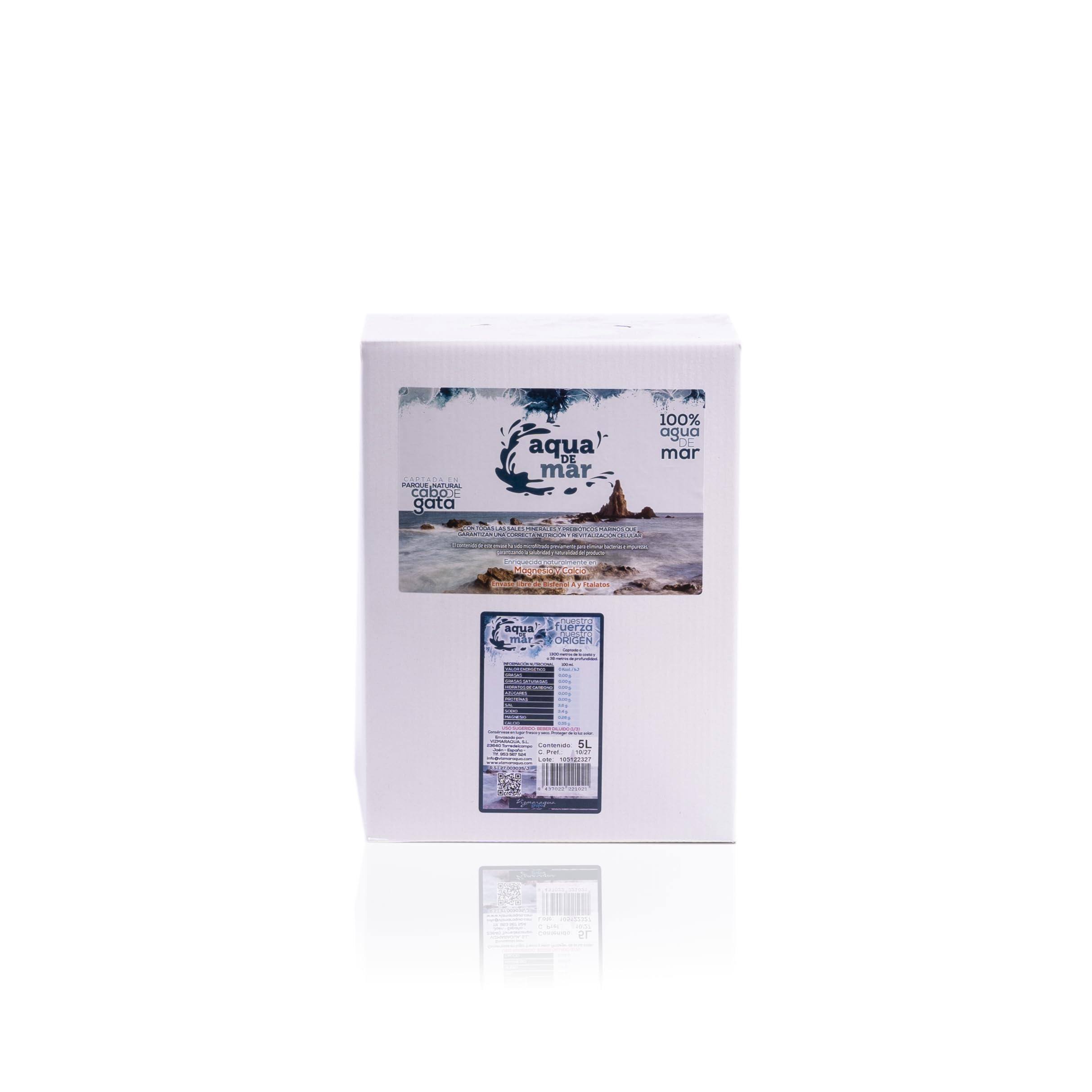 Eau de mer 100 % hypertonique - Format Bag in Box (BiB) -3L / 5L / 10L / 20L - Aqua de mer (10L BiB)