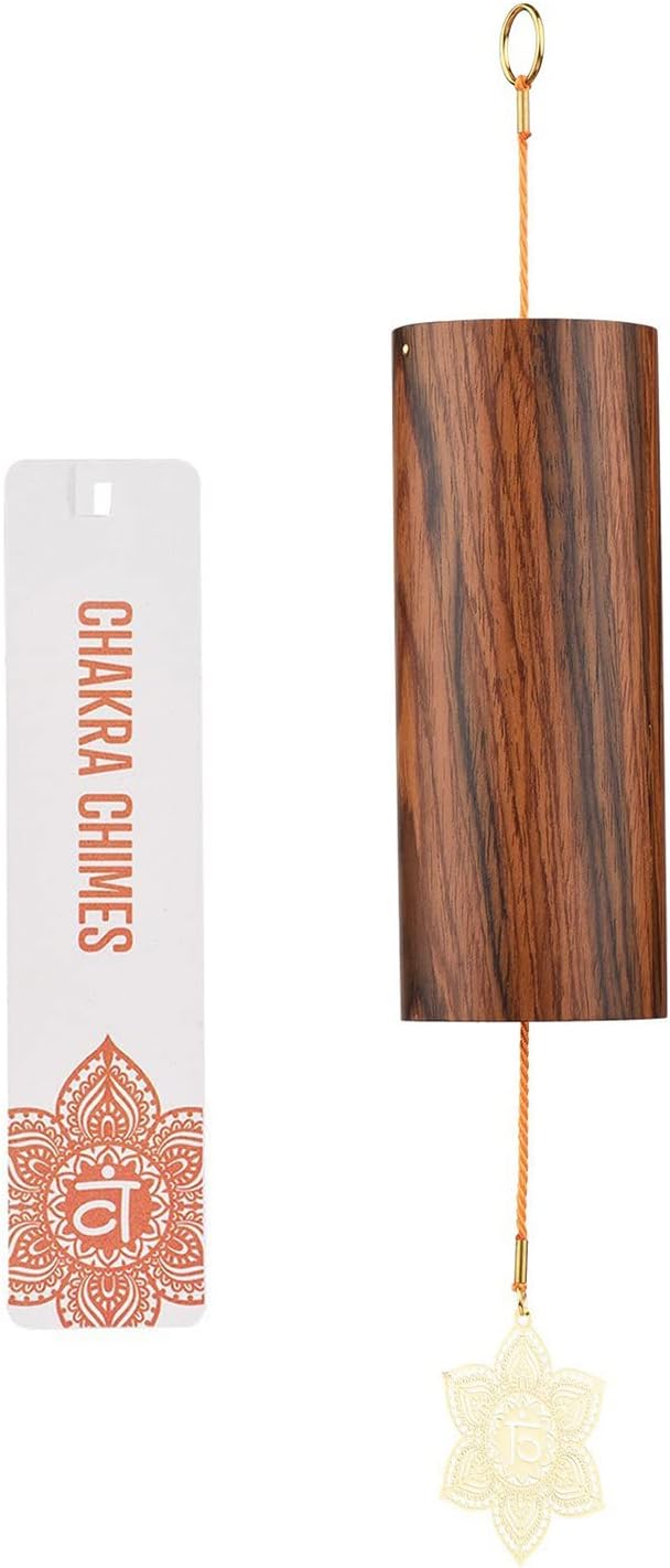Chakra Chimes Natural Bamboo Wind Chimes Meditation Chord Windchime Wind Bell for Home Decoration Zen Mindfulness Sacral Chakra