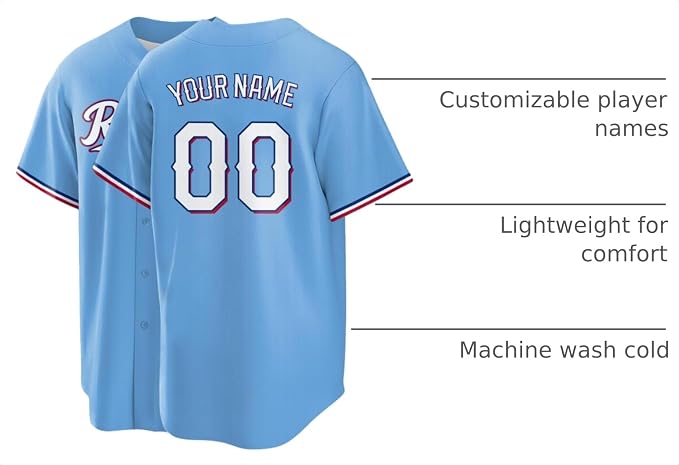 Camiseta de béisbol personalizada, camisa con botones con nombre y número para hombres, mujeres y jóvenes miniatura 4