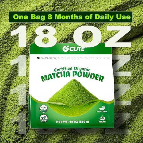 Organic Matcha Powder, 18 oz | Natural Drinks Pure Tea Powder | Organic Certification & Non-GMO | for Matcha Latte, Smoothies, Baking, and Beverage Preparation | Gluten-Free & Vegan - image 4