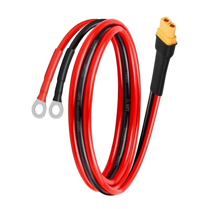 Cabo Solar XT60 Fêmea para Terminal de Anel 10AWG com 0,91 m para Estação de Energia Portátil Kimbluth