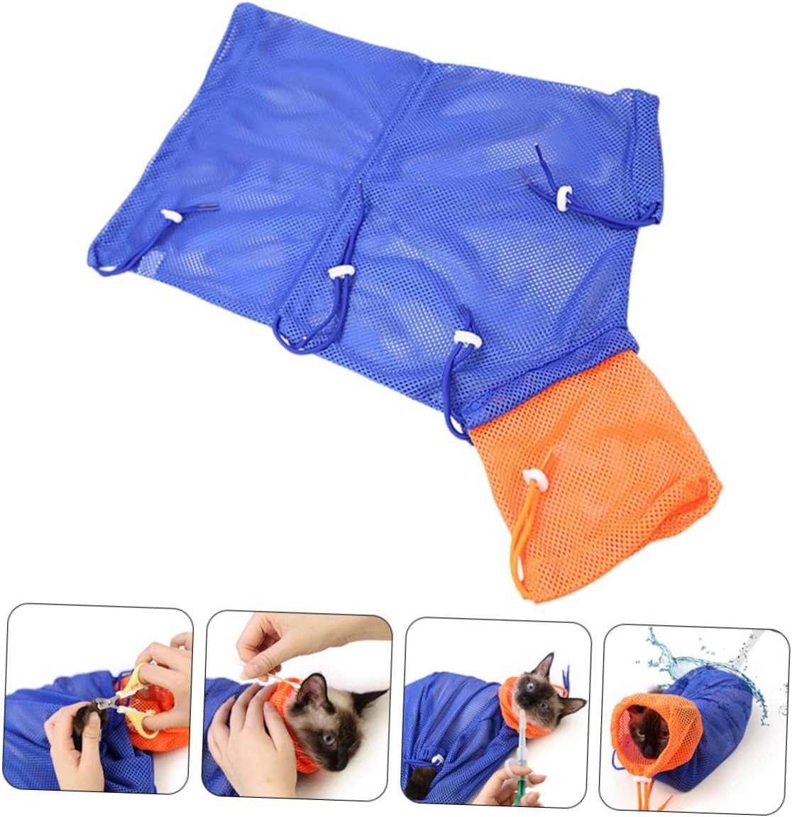 Angoily 3pcs Breathable Cat Bathing Bag Scratch Bite Resistant Cat Shower Net Easy Washing for Calm Bathing Air Permeable Design for Comfort