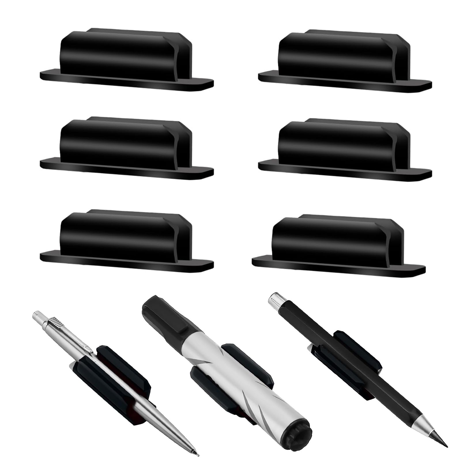 6 Pcs Pen Holder Clip, Adhesive Pen Holders, Silicone Adhesive Pen Holders