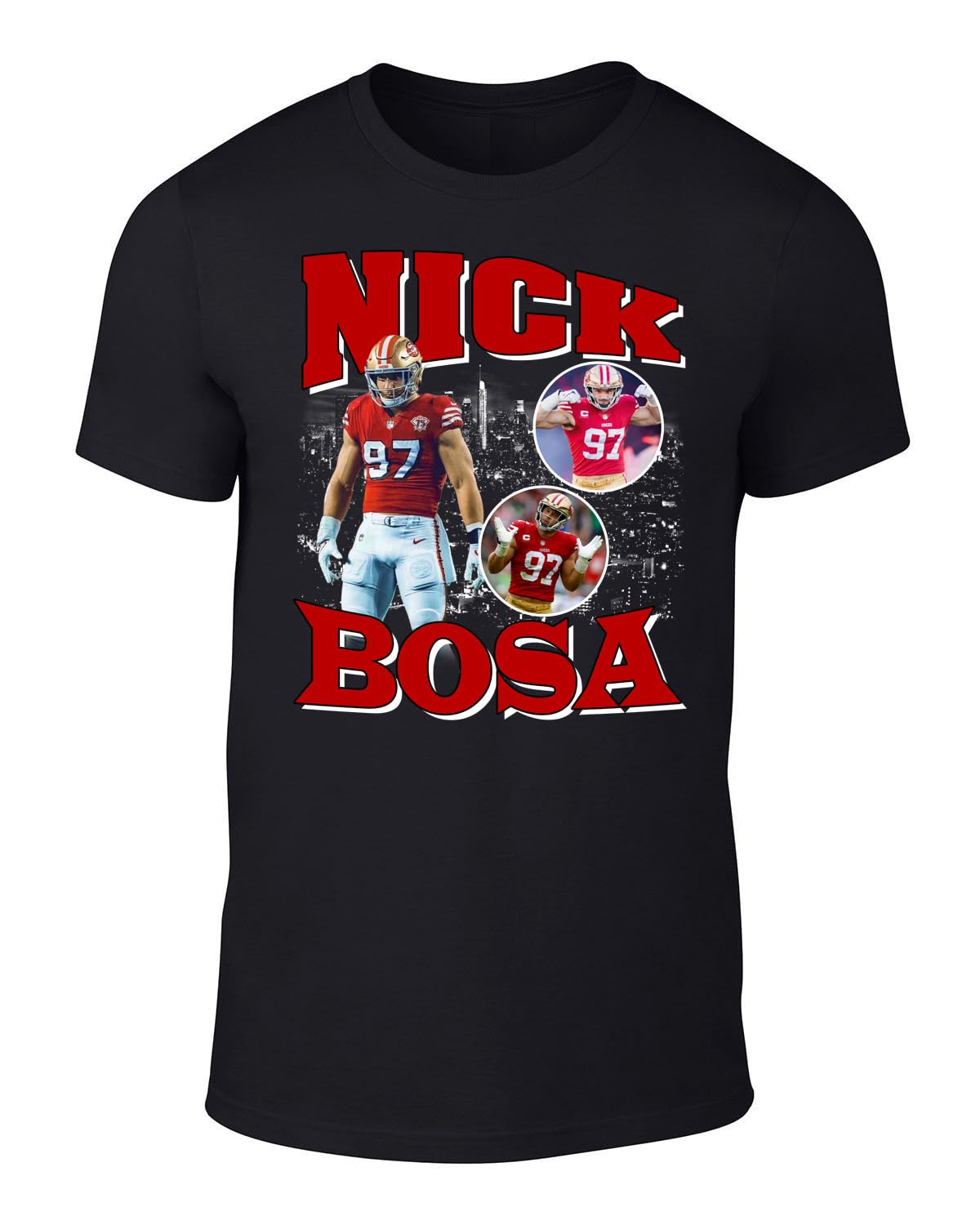 DeeTeeGee Black Nick Bosa Bootleg Style T-Shirt