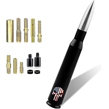 Car Bullet Antenna, Skull American Flag Pattern Truck Bullet Antenna, Car Truck Exterior Decoration Accessories, for GM Chevy Silverado 1500 3500 HD Avalanche GMC Sierra 1500 3500 Silver