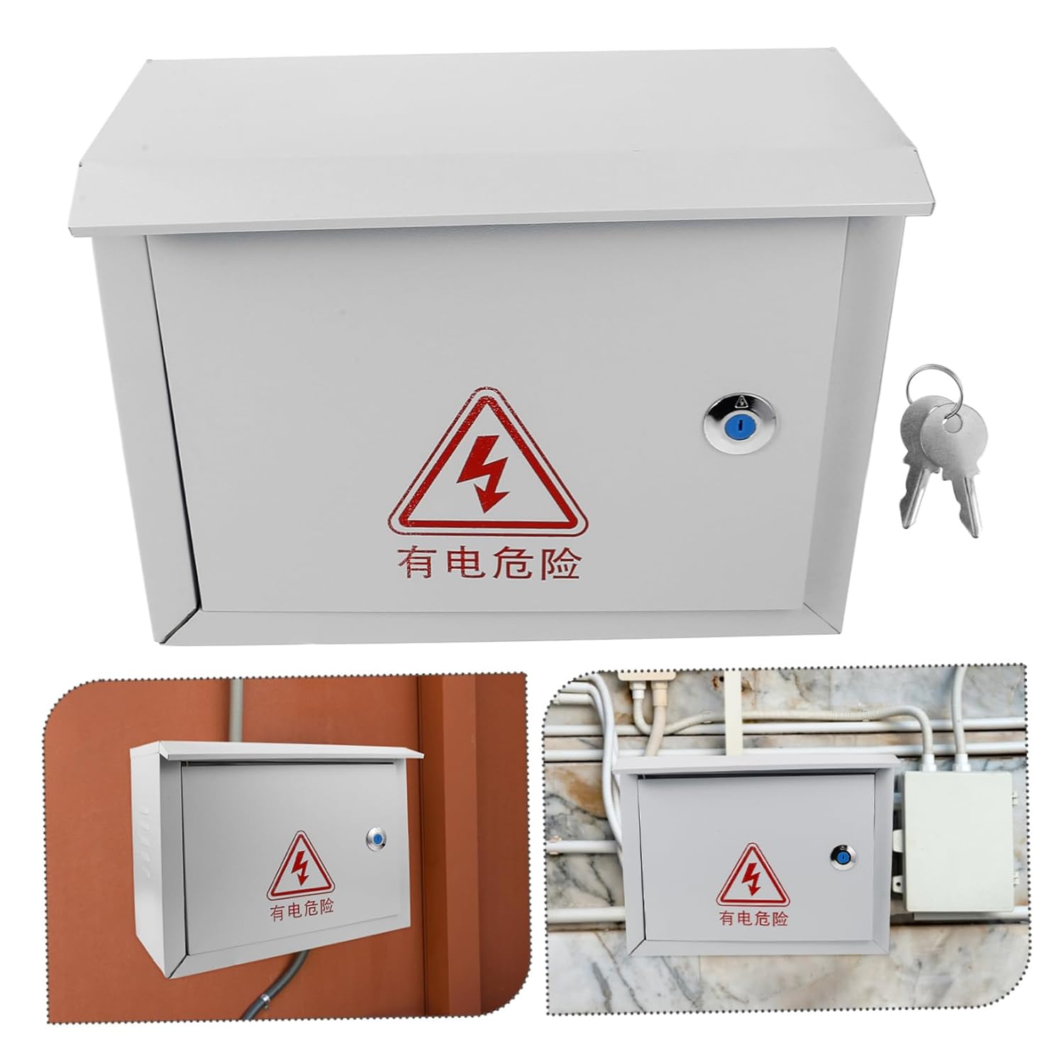 Weatherproof Junction Box Outdoor Electric Box Sturdy Construction Iron Easy to Clean