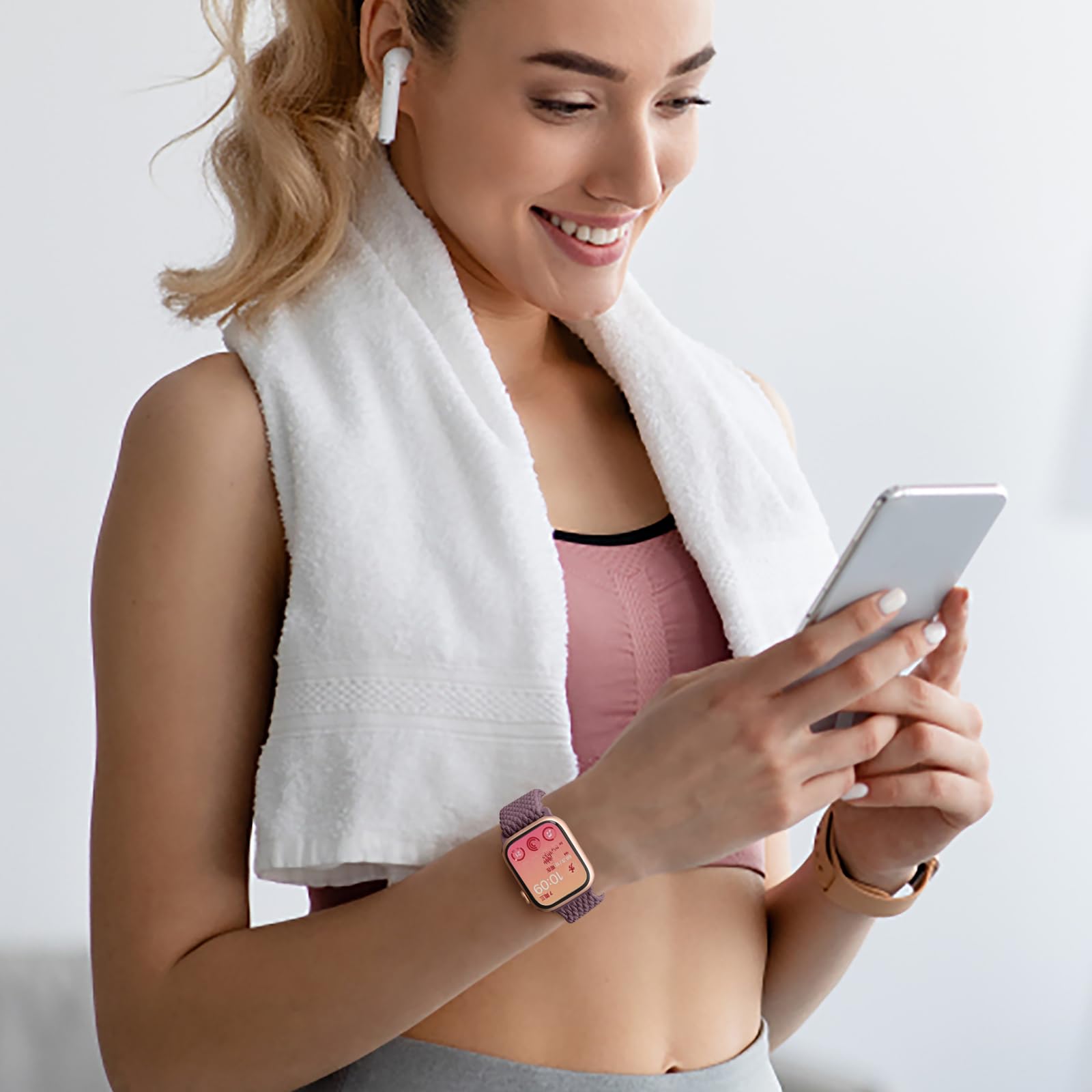Mastten 4 Pack Bracelets Compatible avec Bracelet Apple Watch 40mm 41mm 38mm 42mm pour Femmes Hommes, Bracelet Sport en Nylon Tressé pour iWatch SE2 SE 11 10 9 8 7 6 5 4 3 2 1 Ultra