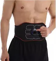 Cinta Tonificadora EMS, Estimulador Muscular Abdominal Recarregável, 6 Módulos, 9 Níveis de Intensidade, 105-130cm