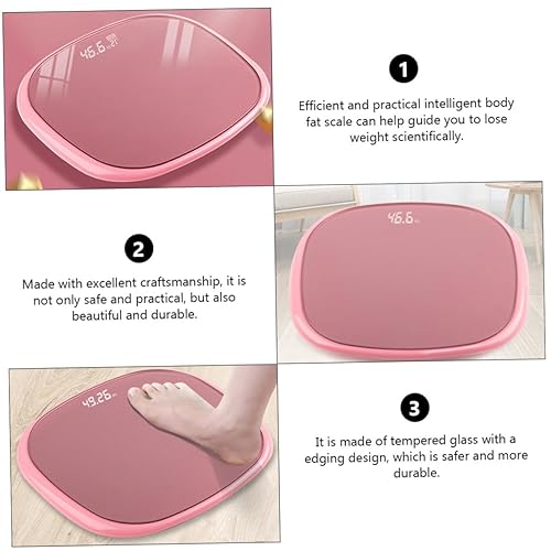 Miniatura 2 de Mikinona Báscula digital inteligente de peso corporal recargable por USB, monitor de grasa de vidrio templado para gestión de fitness en el hogar