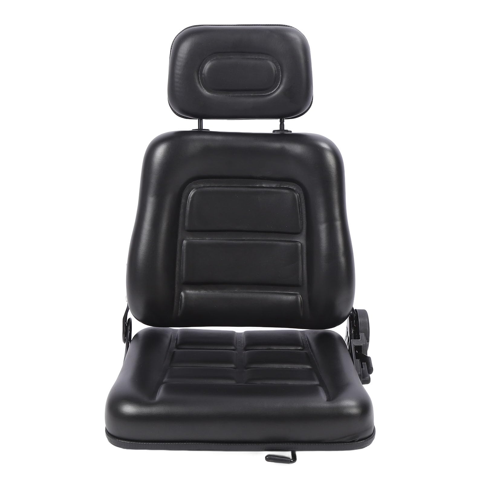 Jiawu Asiento de Carretilla Elevadora, Ajuste Universal con Interruptor de Ajuste de Riel Deslizante Reposacabezas de 3 Niveles para Volquete, Cortacésped, Cargador Deslizante, Manipulador (Sin
