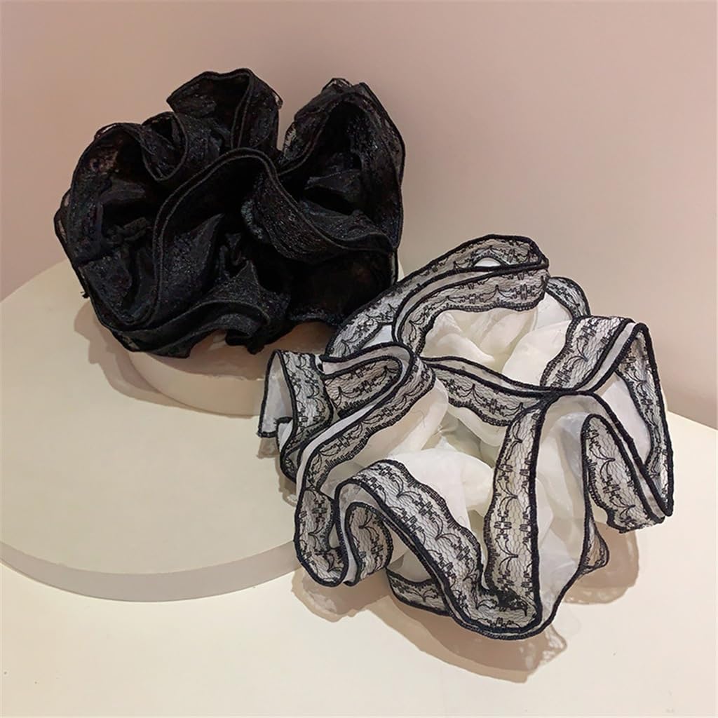 Sweet Temperament Lace Edge Organza Layer Fairy Beauty Peng Hair Headdress